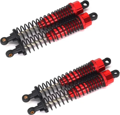 4 piezas de amortiguadores Rc de aluminio para 1/10 Redcat Blackout Parts Xte Pro, Xte, Xbe Pro, Xbe, Sc Pro, Sc Upgrades Shocks Rojo
