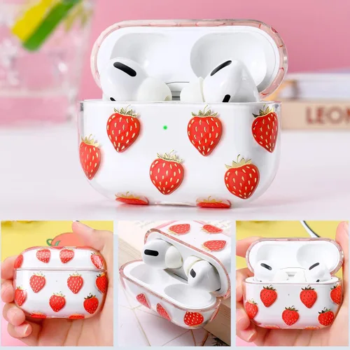 Miniatura 6 de AKABEILA Funda compatible con Apple Airpods Pro para mujer, transparente con diseños, policarbonato duro, a prueba de golpes [LED frontal visible]