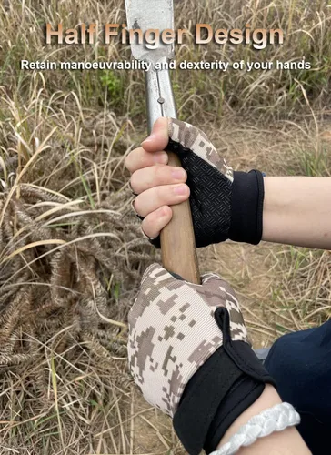 Miniatura 3 de Guantes sin dedos Guantes tácticos y de ciclismo para hombres y mujeres, ideales para Airsoft, pesca y entrenamiento