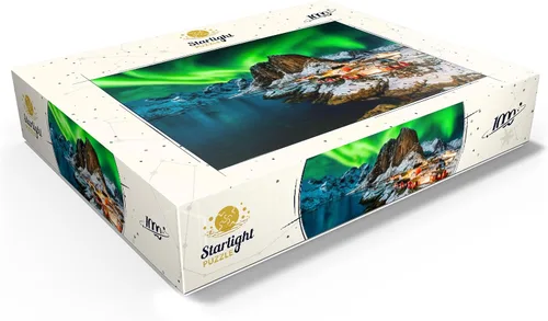 Miniatura 3 de MyPuzzle Aurora Borealis Over Hamnoy in Norway - Rompecabezas prémium de 1000 piezas para adultos