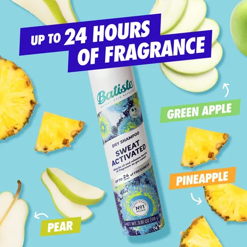 Miniatura 5 de Batiste Champú seco activado por el sudor, neutraliza el olor hasta 24 horas y evita la acumulación de sudor en el cabello, champú sin agua, 3.81