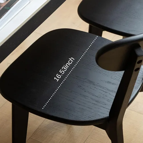 Miniatura 6 de Sillas de comedor de madera maciza 100% - Prácticas sillas de cocina - Silla de madera para comedor, cocina (1, negro)