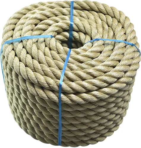 Miniatura 9 de cuerda de polipropileno trenzada ProManila de 1 pulgada x 50 pies, cuerda UnManila sintética de 3 hebras para paisajismo, tira y afloja, marina