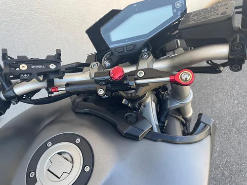 Miniatura 6 de Compatible con MT-09 FZ09 (no rastreador) 2013-2020, XSR 900 2015-2020, MT09 SP 2018-2019 CNC amortiguador de dirección de motocicleta estabilizador