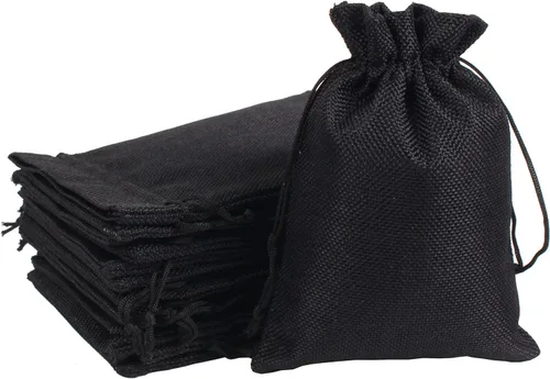 YANGBOYY Bolsas de arpillera, paquete de 25 bolsas de arpillera de 5 x 7 pulgadas, bolsa de regalo con cordón de arpillera, bolsa de regalo de