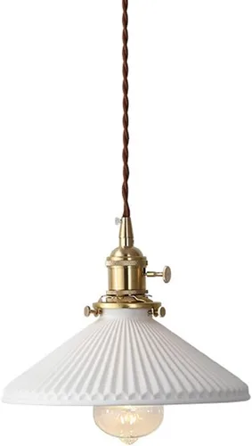 Miniatura 10 de Lámpara colgante de cerámica negra para isla de cocina, pantalla festoneada de cerámica, estilo granja, vintage, luces colgantes de techo