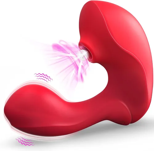 Miniatura 8 de Juguetes sexuales de succión con vibrador para adultos, vibradores de succión de rosa de doble estimulación con 9 modos de vibración y succión