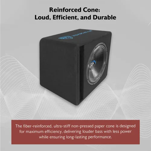 Miniatura 4 de Rockville VS15K52 - Subwoofer para automóvil K5 de 2000 W de 15 pulgadas en recinto ventilado, bobina de voz única de 2 ohmios, caja MDF