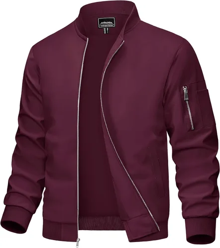 Miniatura 24 de MAGCOMSEN Chaqueta para hombre, ligera, cortavientos, chaqueta bomber resistente al viento, chaqueta casual con cremallera, abrigos ropa exterior