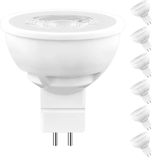 Miniatura 14 de LUXRITE Bombilla LED MR16 equivalente a 50 W, 12 V, 5000 K blanco brillante regulable, 500 lúmenes, bombilla LED GU5.3 de 6.5 W, clasificación