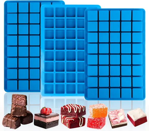 Miniatura 14 de Sidosir 3 moldes cubiertos de chocolate para galletas S'mores, moldes cuadrados de 6 cavidades de silicona para Smores, molde antiadherente de Azul