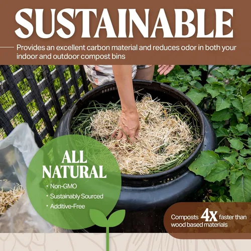 Miniatura 4 de HealthiStraw GardenStraw Mini, mantillo totalmente natural de 0.5 pies cúbicos (4 unidades) para jardines, verduras, siembra de césped, conserva