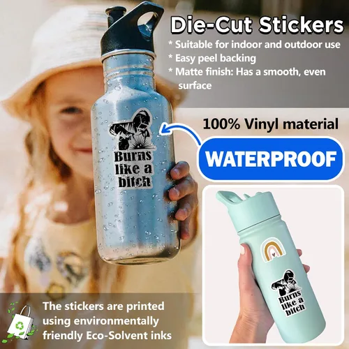 Miniatura 4 de Calcomanías de soldador Burns Like A B*tch para soldador, para casco duro, divertidas calcomanías de vinilo impermeable para botella de agua, vaso