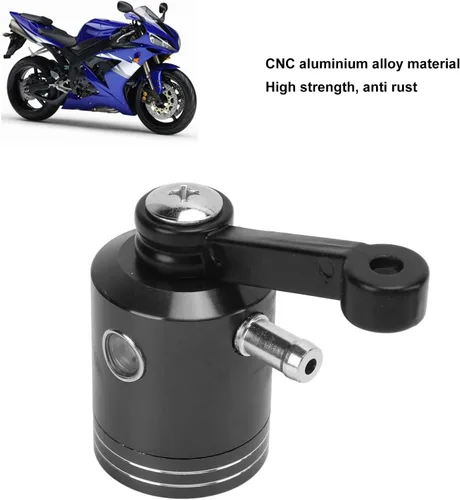 Miniatura 4 de Keenso Depósito de freno de motocicleta, depósito de freno delantero de motocicleta de aleación de aluminio para (negro)