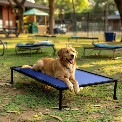 Miniatura 7 de Veehoo Cama Elevada para Perros a Prueba de Masticación - Catre Elevado Refrescante para Mascotas, Malla Transpirable, Lavable y Antideslizante