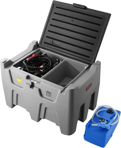Miniatura 13 de VEVOR Tanque diésel portátil, capacidad de 58 galones y caudal de 10 GPM, tanque de combustible portátil con bomba de transferencia eléctrica de 12