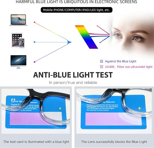 Miniatura 7 de Bevi Lentes de bloqueo de luz azul, elegantes anteojos de lectura para hombres y mujeres Gris (Gradient Grey)