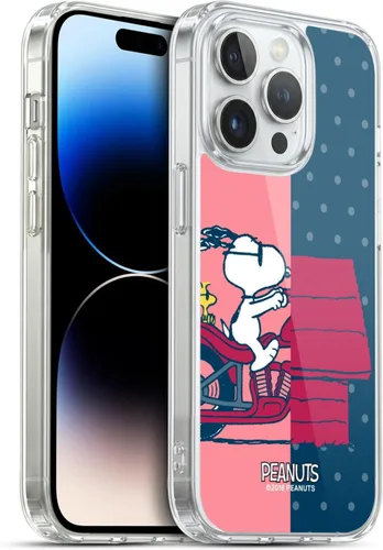 Miniatura 393 de Head Case Designs Funda de gel con licencia oficial de Peanuts Snoopy & Woodstock Halfs and Laughs [protección de grado militar] compatible