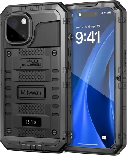 Miniatura 78 de Mitywah Funda impermeable para iPhone 7/iPhone 8 / iPhone SE 2020, funda de metal resistente de grado militar, protección de cuerpo completo