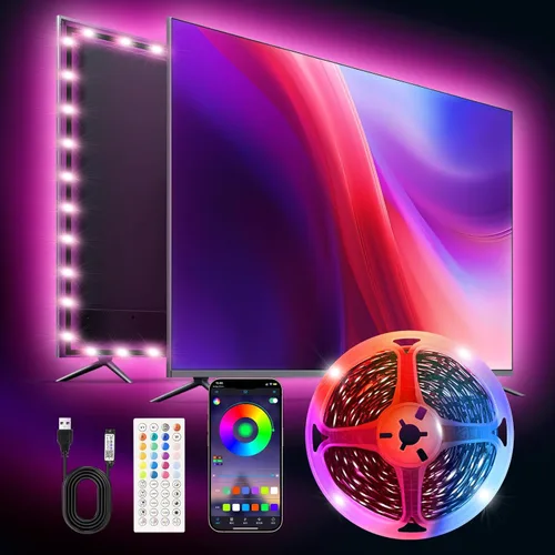 Miniatura 13 de Tira LED para TV, luces LED RGB inteligentes de 3.28 pies para televisores de 24 a 32 pulgadas, sincronización de música, aplicación Bluetooth