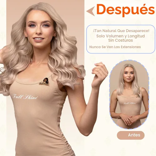 Miniatura 7 de Full Shine - Extensiones de cabello humano con cinta adhesiva, 18 pulgadas, extensiones de cabello rubio ceniza, extensiones de cabello humano real