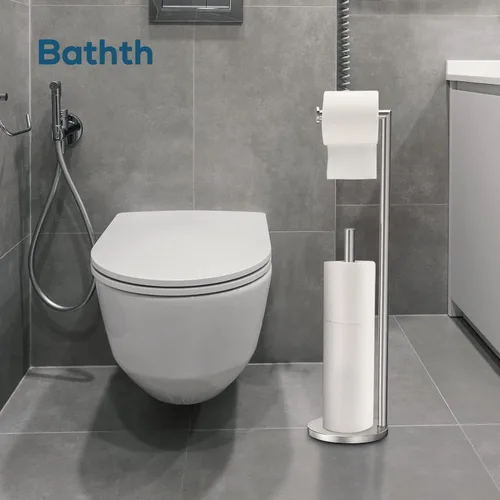 Miniatura 4 de Soporte para papel higiénico, soporte para papel higiénico de níquel cepillado, soporte para papel higiénico independiente, almacenamiento de papel