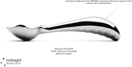 Miniatura 2 de Midnight Scoop - Cuchara de helado ergonómica de acero inoxidable Resistente, fácil de usar y apta para lavavajillas Grado profesional, diseño