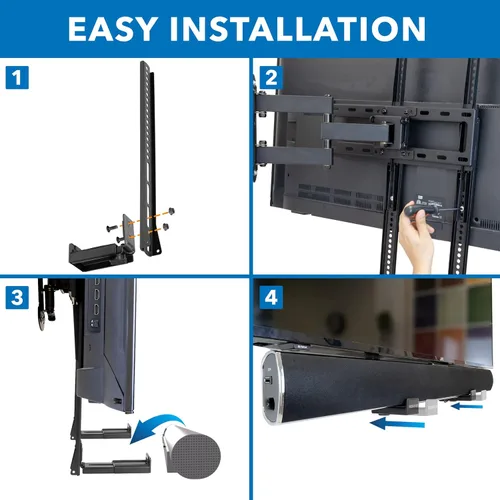 Miniatura 6 de Mount-It! Soporte de barra de sonido para TV y montaje en pared Soporte de barra de sonido 2 en 1 para la parte posterior del televisor o montaje