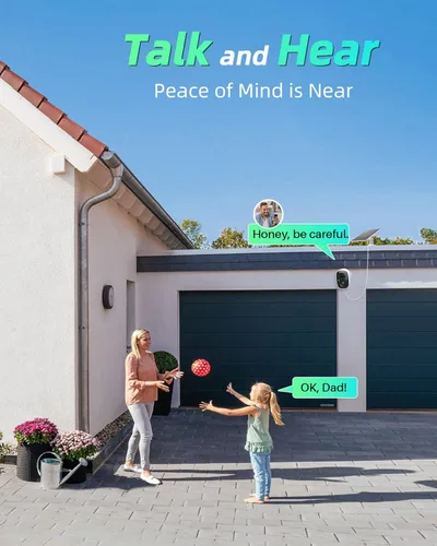 Miniatura 8 de Cámara solar MaxiViz para exteriores inalámbrica, cámara de seguridad Wi-Fi de 2.4GHz con detección de movimiento AI, cámaras para seguridad