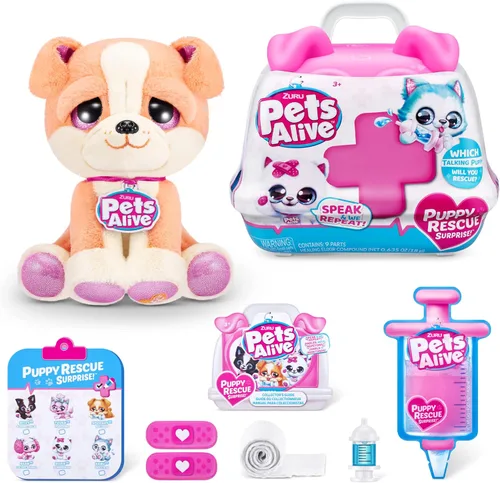 Miniatura 12 de Pets Alive Pet Shop Surprise Serie 2 (cachorro) de ZURU, suave juguete de peluche interactivo electrónico, habla y repite (Speak and Repeat)