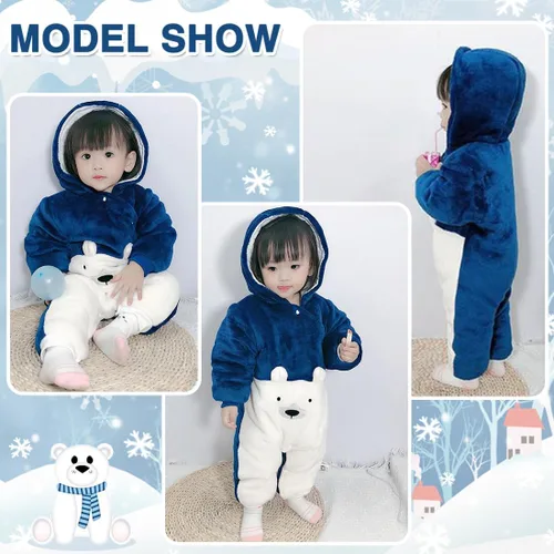 Miniatura 6 de Fairy Baby Traje de nieve para bebé recién nacido, oso enterizo, abrigo cálido de invierno para niñas y niños de 0 a 18 meses
