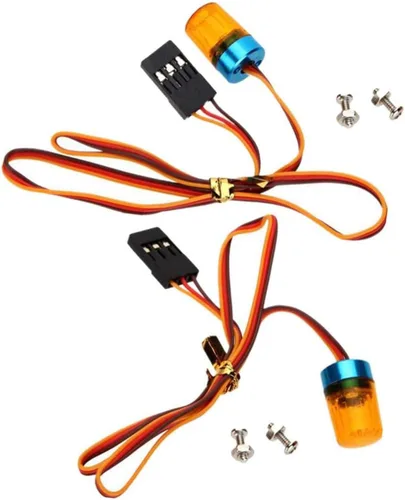 Miniatura 14 de 2 luces LED ultra brillantes de policía, lámpara estroboscópica de flash giratorio, 5 modos para 1/8 1/10 1/14 RC coche extinción de incendios