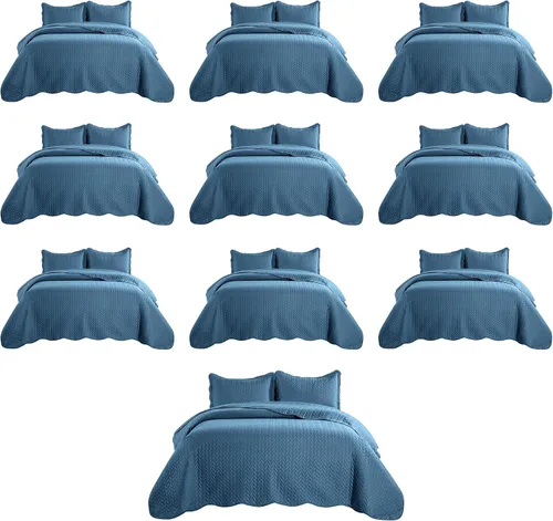 Miniatura 225 de MOONLIGHT20015 Juego de colchas individuales (68" x 86") – Paquete a granel de 10 al por mayor para hoteles, dormitorios de invitados y Airbnbs
