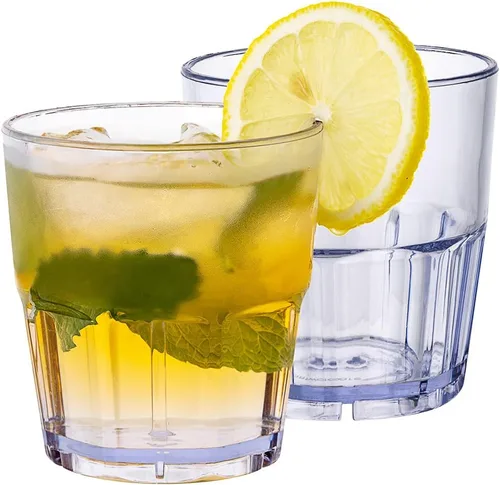 Miniatura 9 de Restaurantware Bev Tek - Juego de 50 vasos de plástico de 9 onzas resistentes a las roturas, vasos apilables de plástico transparente aptos