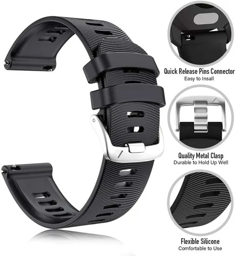Miniatura 3 de ANCOOL Correa de reloj Garmin Forerunner 245/165/55/645, correa de reloj deportiva de silicona de 0.787 pulgadas compatible con Garmin Vivoactive