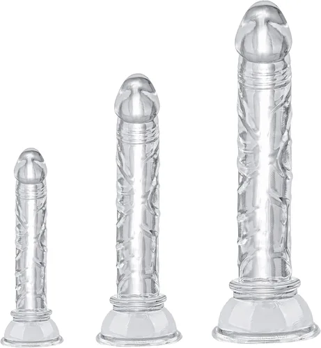Conjuntos de Entrenamiento de Plugs Anales, MKPJOY 3 Tamaños Consoladores Anales con Ventosa Fuerte Juguetes Sexuales Anales de Próstata Vaginal