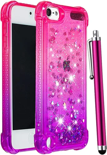 Miniatura 7 de Funda para iPod Touch de 7ª generación, iPod Touch 6ª/5ª generación para niñas, mujeres, niños, bonita purpurina líquida suave TPU transparente a