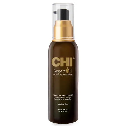 CHI Tratamiento Sin Enjuague de Aceite de Argán, Aceite de Argán Más Moringa, Fórmula Ligera Para Hidratar el Cabello Opaco y Dañado, Sin Sulfatos y