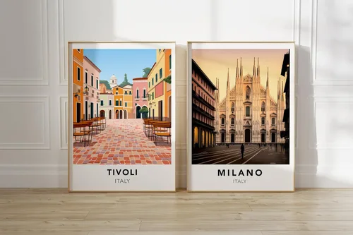 Miniatura 6 de Tivoli poster Italy print Tivoli travel print wall art, Italy travel poster