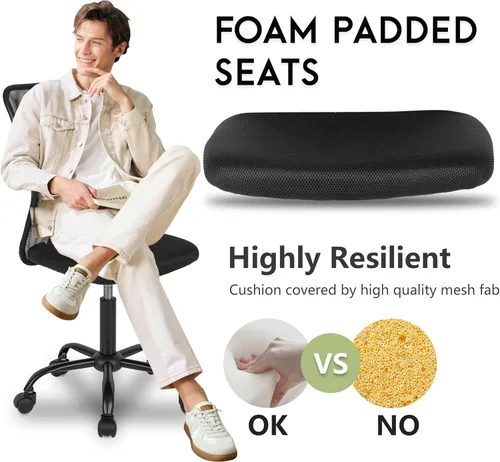 Miniatura 4 de Silla de escritorio ergonómica de malla para computadora, respaldo moderno ejecutivo, soporte para la espalda media, silla giratoria y basculante