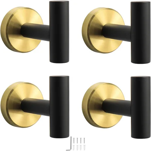 NearMoon Ganchos para toallas de baño, soporte para bata de acero inoxidable 304, gancho resistente para baño, sala de estar, hotel, cocina, garaje,