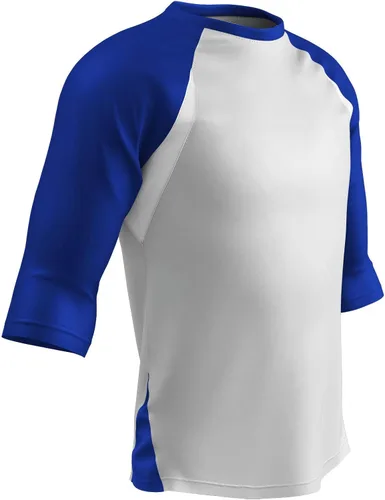 Miniatura 10 de Champro Camiseta de béisbol ligera juvenil con manga raglán de tres cuartos de poliéster con inserciones de malla en los costados