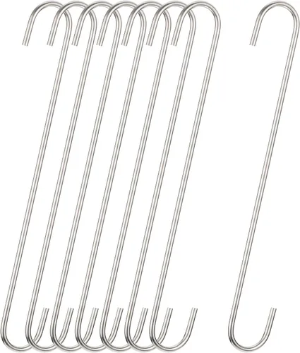 Miniatura 14 de uxcell Ganchos colgantes en S, colgador de acero extra largo de 5 pulgadas (4.724 in), usos en interiores y exteriores para jardín, baño, armario