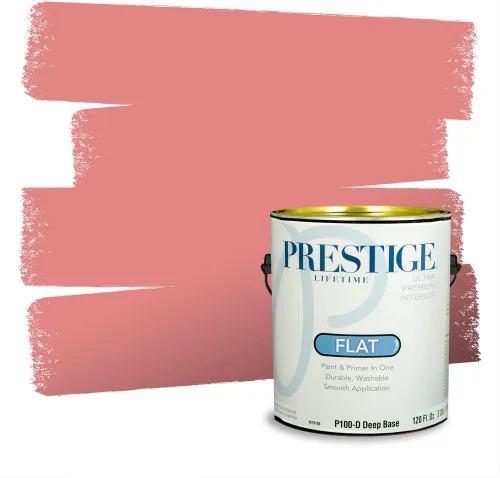 Miniatura 324 de Prestige Paints Pintura exterior e imprimación en uno, 1 galón, plano, coincidencia comparable de Valspar* Amber Rose*