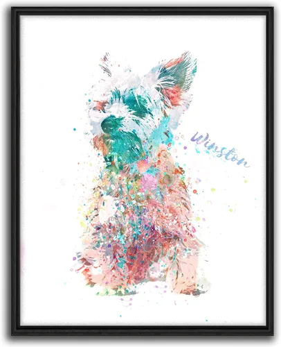 Miniatura 28 de Personal-Prints Regalo de arte personalizado para pared de perro, impresión artística moderna personalizada única de estilo acuarela La raza