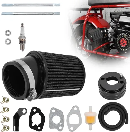 Kit de adaptador de filtro de aire de alto rendimiento mejorado de 62 mm y bujía para Predator 212cc 6.5Hp Baja MB165 y MB200 BK200 BT200X RT200