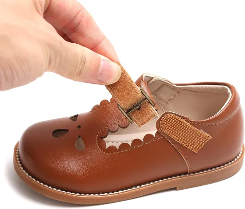 Miniatura 7 de GINFIVE Zapatos de vestir para niñas pequeñas, zapatos planos para la escuela Mary Janes