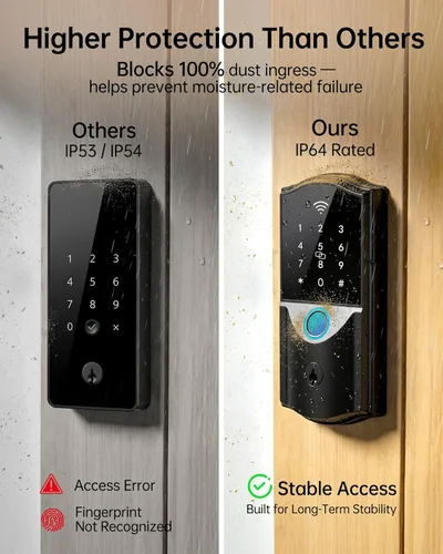 Miniatura 6 de Cerradura Inteligente WiFi para Puerta Principal – Cerrojo Electrónico de Entrada sin Llave Firstriver con Huella Dactilar Biométrica y Teclado