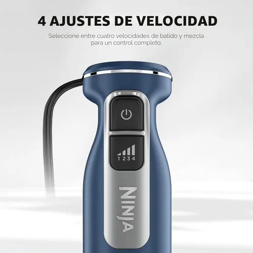 Miniatura 7 de Ninja Batidora de Inmersión y Batidor, Licuadora de Mano con Palo, 4 Velocidades, con SplatterShield y PanProtect, Recipiente de Mezcla de 4 Tazas
