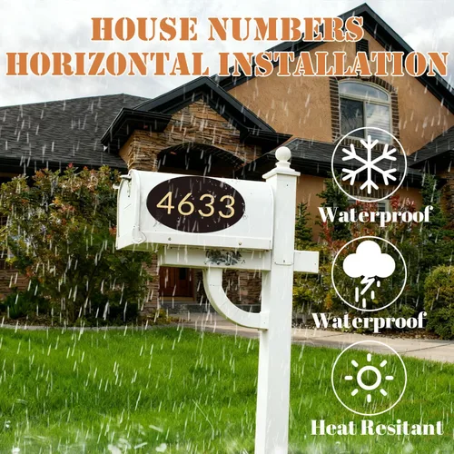 Miniatura 4 de Placa de dirección acrílica personalizada, letrero de dirección horizontal, utilizado para casa, puerta, calle o buzón Hengkuan-2
